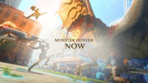Cazador luchando en Monster hunter Now